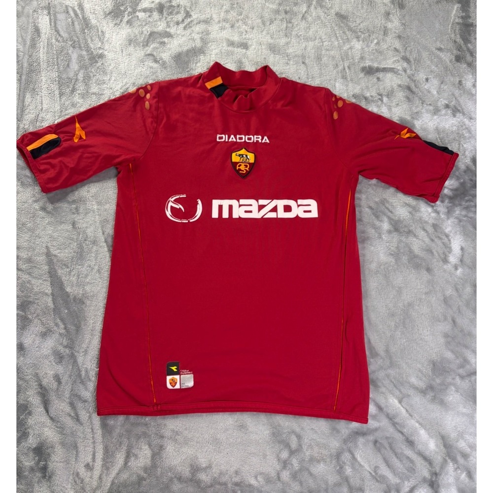 Diadora AS Roma Francesco Totti 10 Soccer Jersey Mens XL Red Mazda